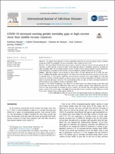 Cover of COVID-19 increased existing gender mortality gaps in high-income more than middle-income countries